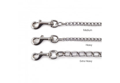 Ancol Leather Chain Lead Tan Medium Link