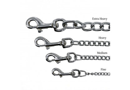 Ancol Leather Chain Lead - 87cm Fine Chain