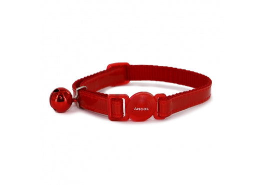 Ancol Safety Buckle Cat Collar Reflective Red