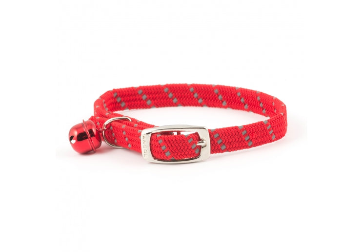 Ancol Safety Buckle Cat Collar Reflective Red