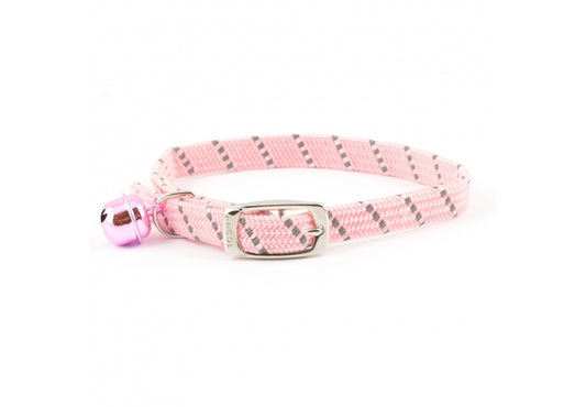 Ancol Safety Buckle Cat Collar Reflective Pink