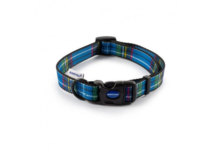 Ancol Blue Tartan Collar Medium