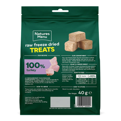 Natures Menu Freeze Dried Turkey Chunks 40g