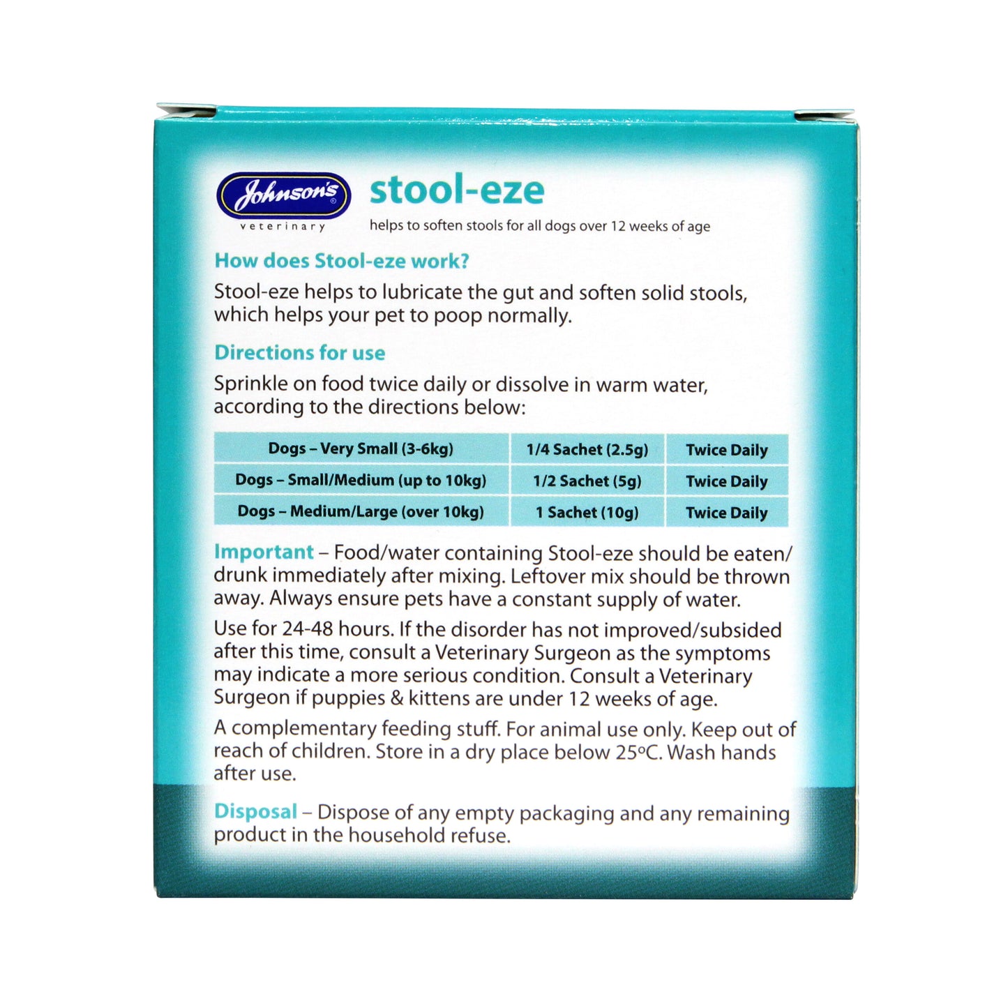 Johnson's Stool-Eze for dogs