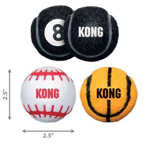 KONG Sport Durable Fetch Dog Toy - Medium 3-Pack