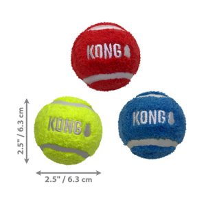 KONG Sport Softies Squeaky Fetch Dog Toy - Medium 3-Pack Assorted
