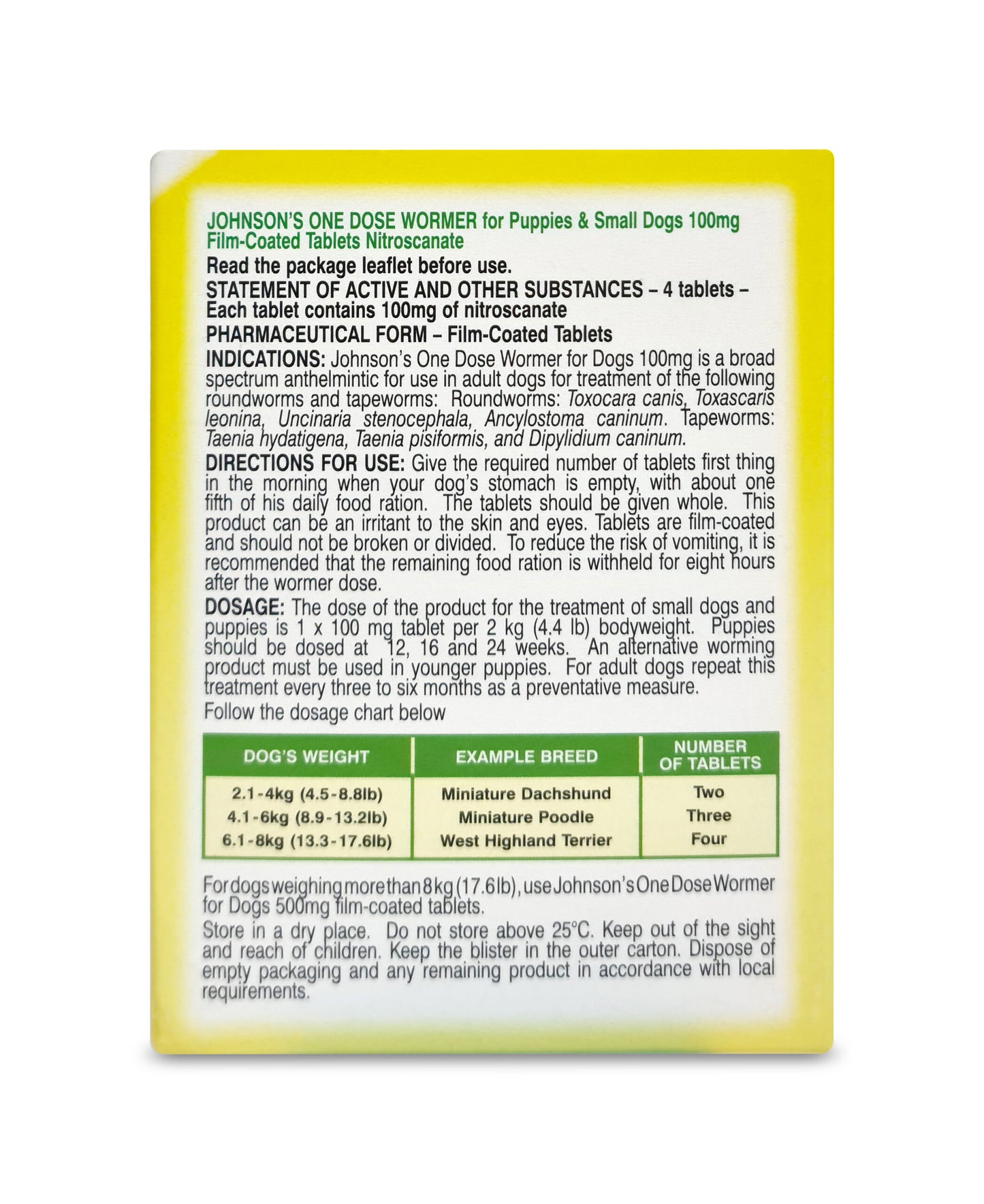 Johnson's One Dose Wormer – Size 1