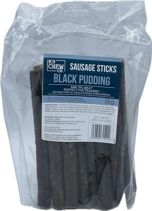 K9 Chew Co. Black Pudding Sausage Sticks 1kg