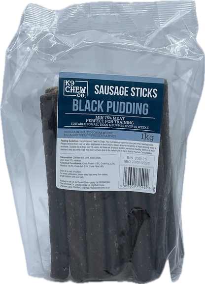K9 Chew Co. Black Pudding Sausage Sticks 1kg