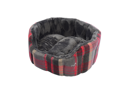 Gor Pets Camden Deluxe Pet Bed Medium - Red Check