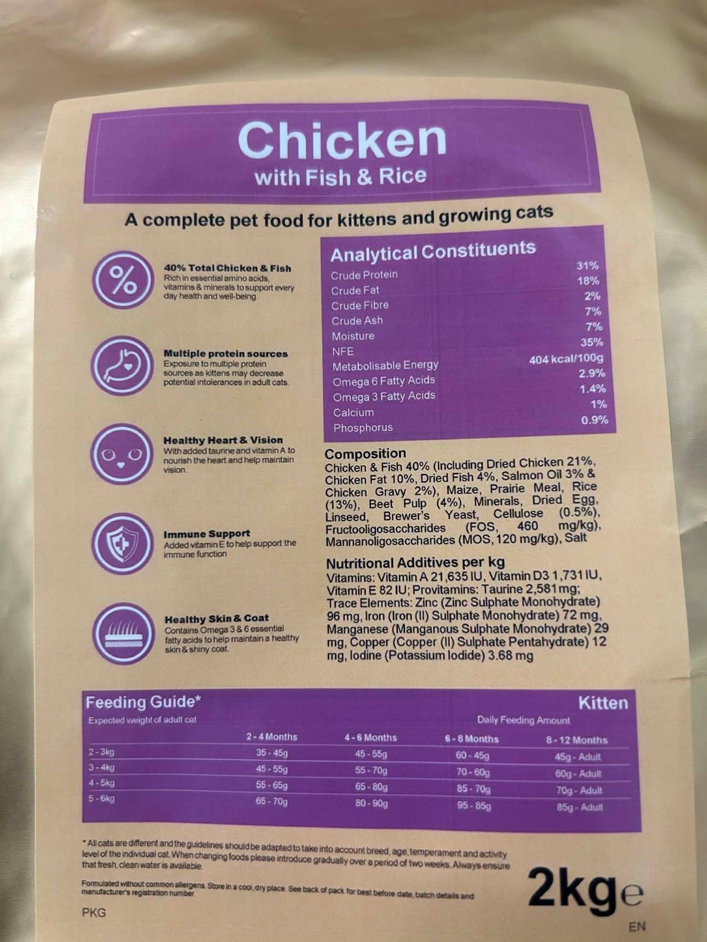 Carltons Premium Kitten Food Chicken with Fish & Rice 2kg