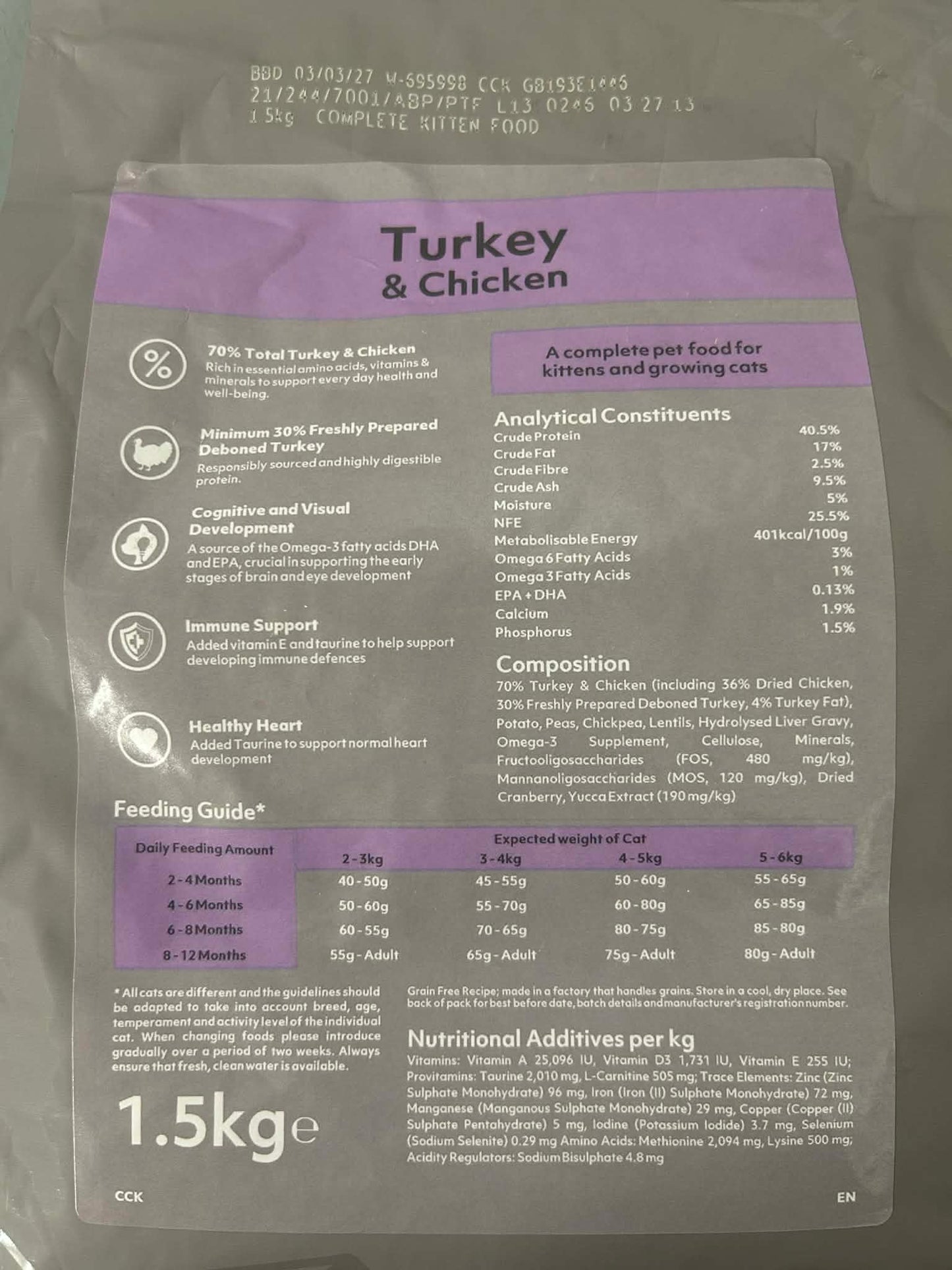 Carltons Complete Kitten Food Turkey & Chicken 1.5kg