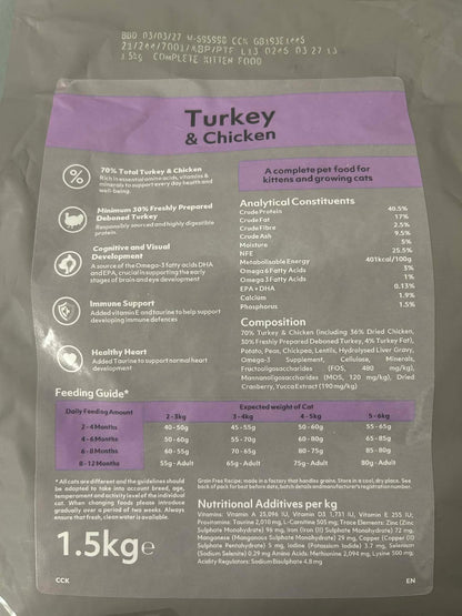 Carltons Complete Kitten Food Turkey & Chicken 1.5kg