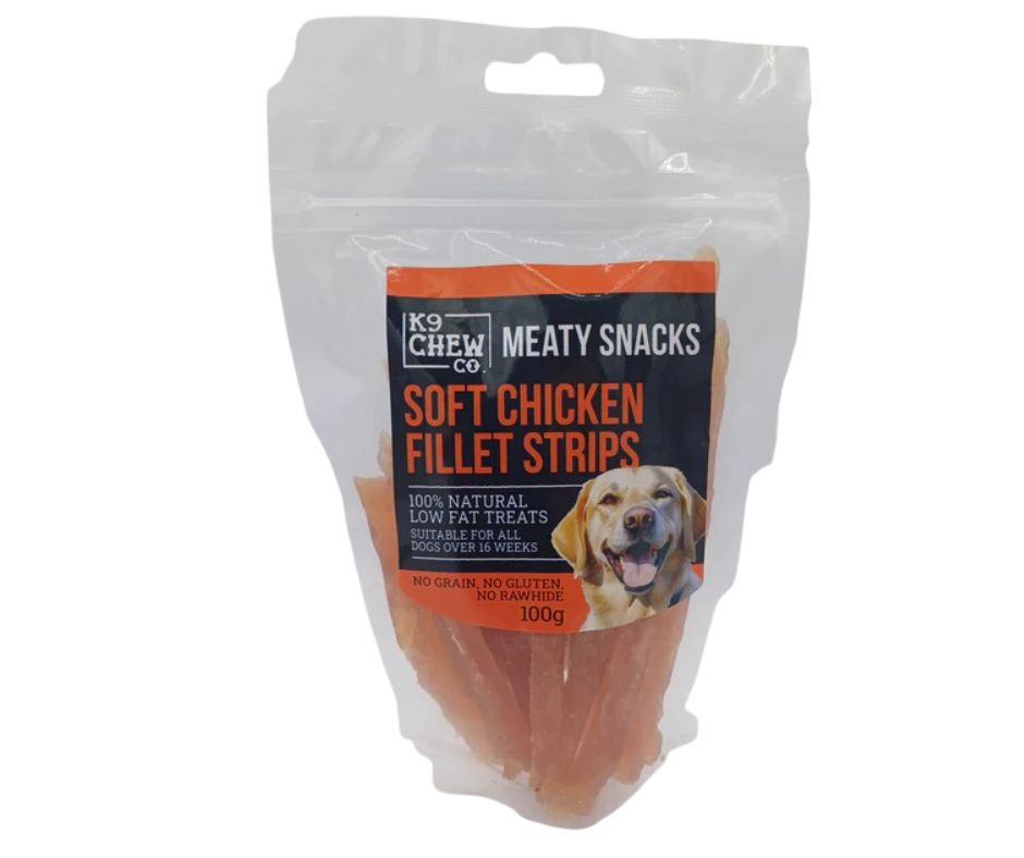 K9 Chew Co Soft Chicken Fillet Strips 100g