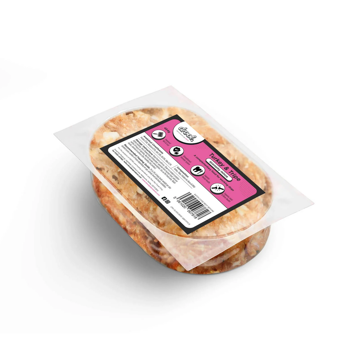 Drool Economy Mince - Turkey & Tripe 454g