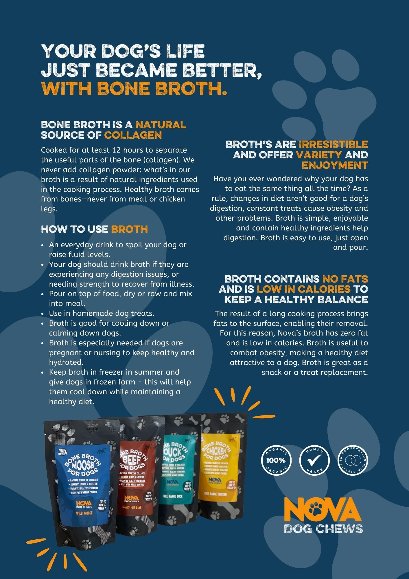 Nova Dog Chicken Bone Broth 230ml