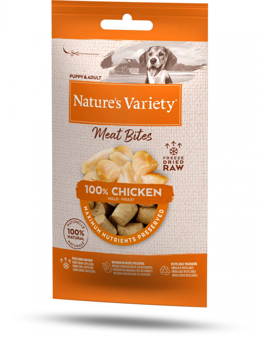 Natures Variety Freeze Dried Meat Bites Chicken 20g