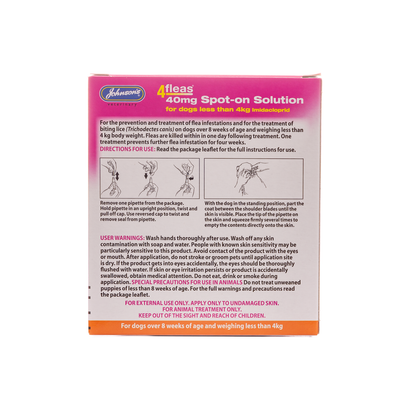 Johnson's 4fleas Spot-on for Puppies up to 4kg