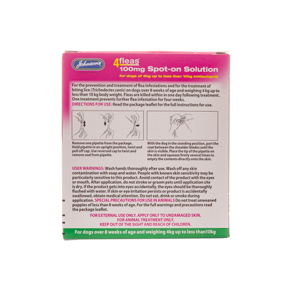 Johnson's 4fleas Spot-on for Small Dogs 4 – 10kg