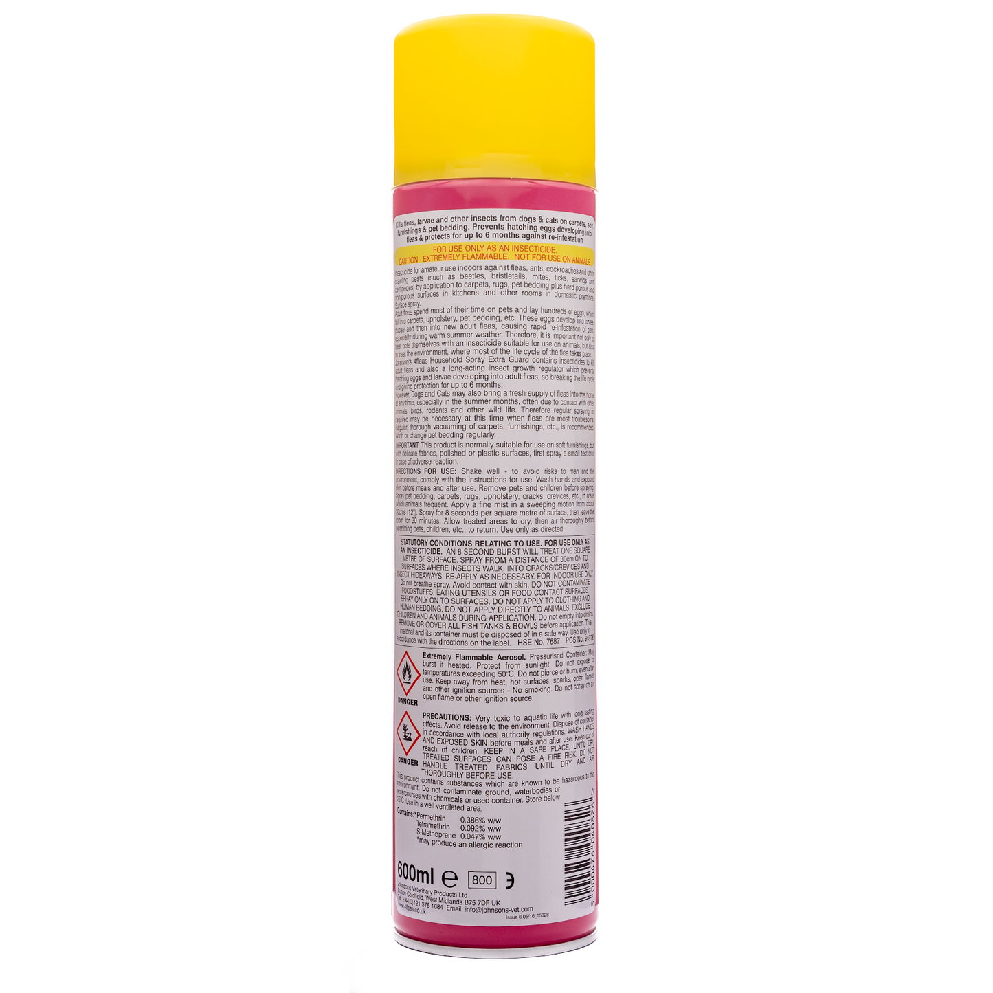 Johnson's 4fleas Household Spray ‘Extra Guard’ (with I.G.R) – 600ml