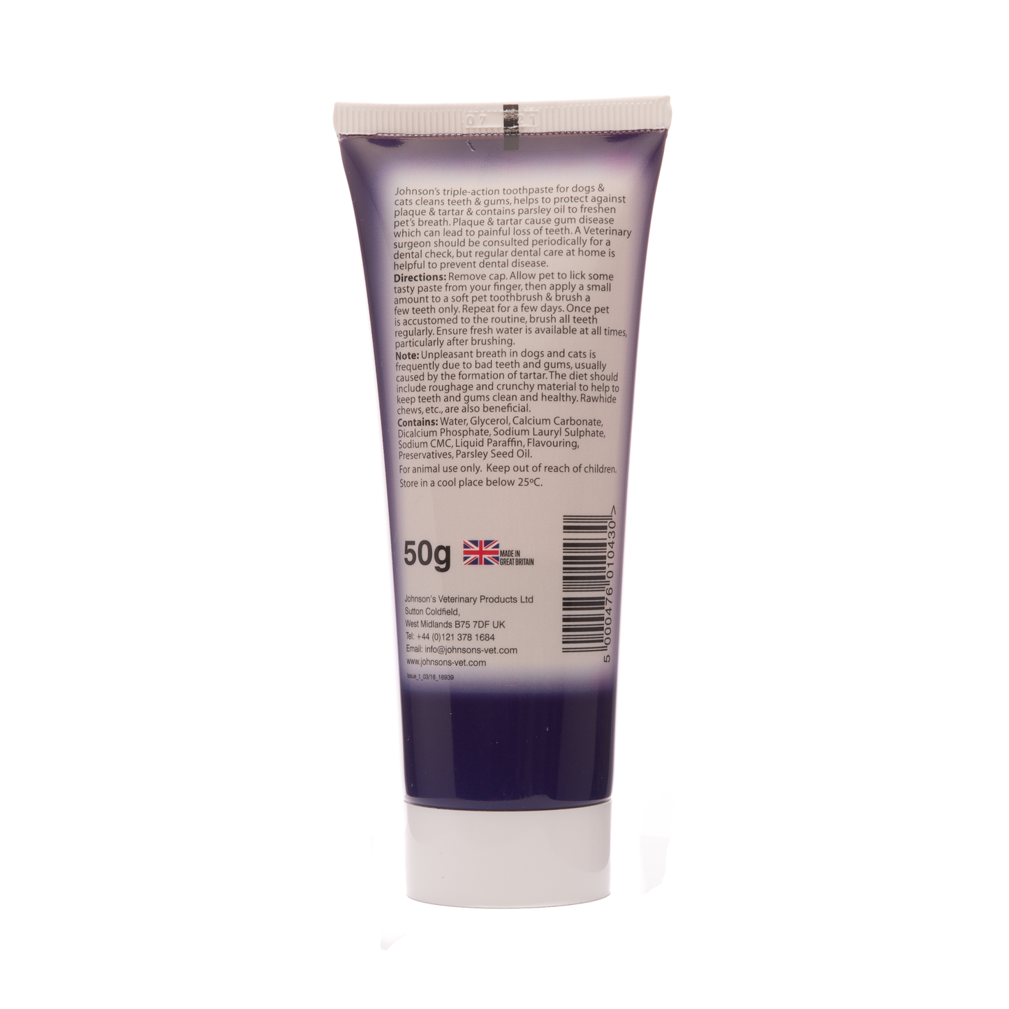 Johnson's Beef Triple Action Toothpaste for Dogs and Cats 50g