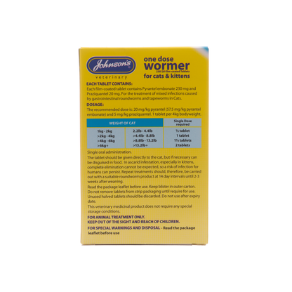 Johnson's One Dose Wormer Cats and Kittens