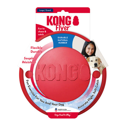 KONG Flyer Durable Flying Disc Dog Toy - Large Red (24cm)
