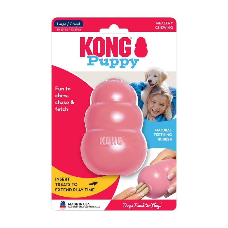 KONG Puppy Durable Chew Dog Toy - Large Blue/Pink (10cm)