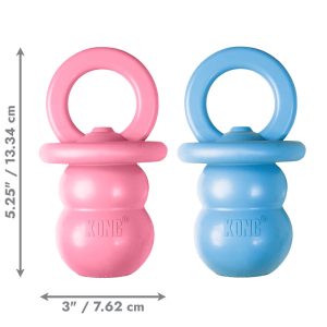 KONG Puppy Binkie Treat Dispensing Dog Toy - Medium Blue/Pink (13cm)