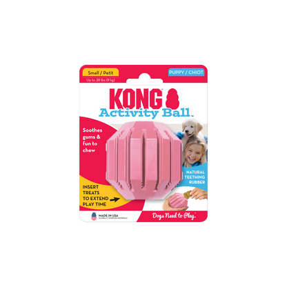 KONG Puppy Activity Ball Treat Dispensing Dog Toy - Small Blue/Pink (6cm)Dog Dog