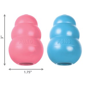KONG Puppy Durable Chew Dog Toy - Small Blue/Pink (7cm)