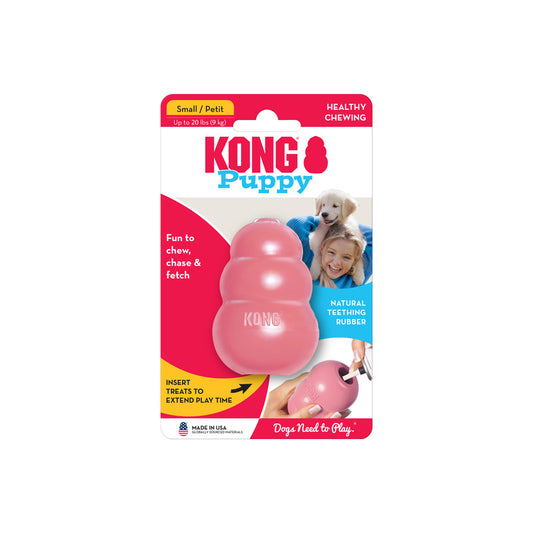 KONG Puppy Durable Chew Dog Toy - Small Blue/Pink (7cm)