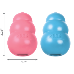 KONG Puppy Durable Chew Dog Toy - X-Small Blue/Pink (5.5cm)
