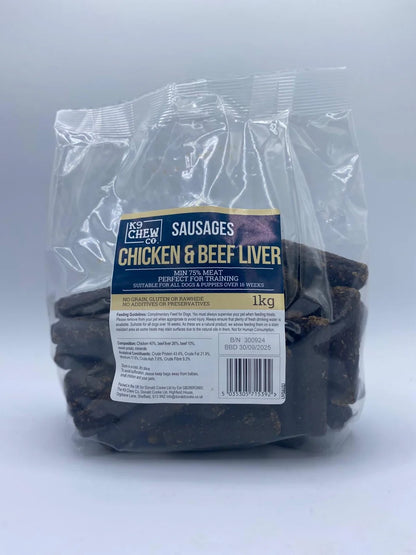 K9 Chew Co. Mini Chicken and Beef Liver Sausages (single sausage)