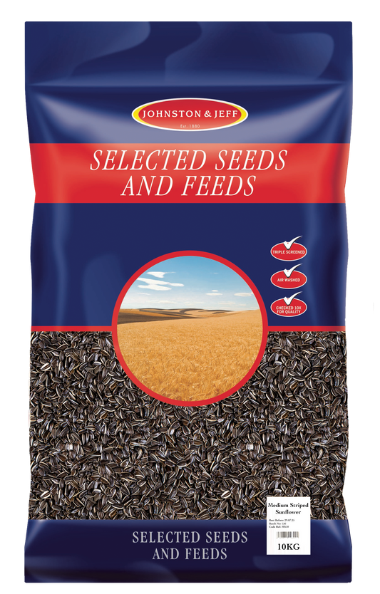 Johnston & Jeff Medium Striped Sunflower Seeds 10kg