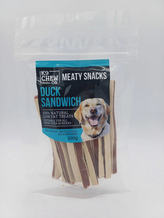 K9 Chew Co Meaty Snacks Duck Sandwich 100g