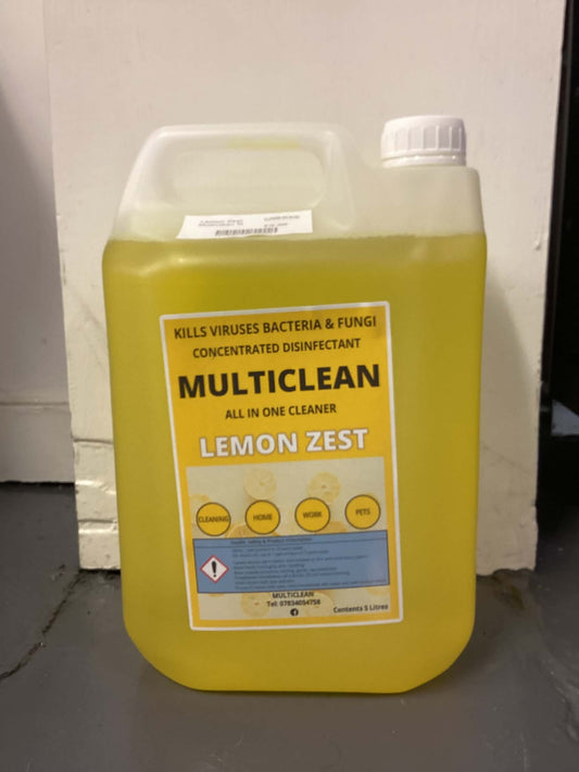 Multiclean Disinfectant Lemon Zest Fragrance 5 Litre
