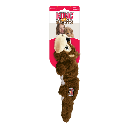 KONG Scrunch Knots Squirrel Squeaky Tug Dog Toy - Small/Medium (25.4cm)