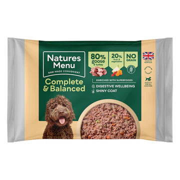 Natures Menu Frozen Complete & Balanced 80/20 Block - Goose & Turkey 500g