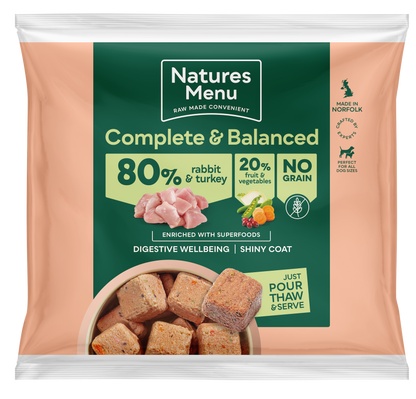 Natures Menu Complete & Balanced 80/20 Nuggets Rabbit & Turkey 1kg
