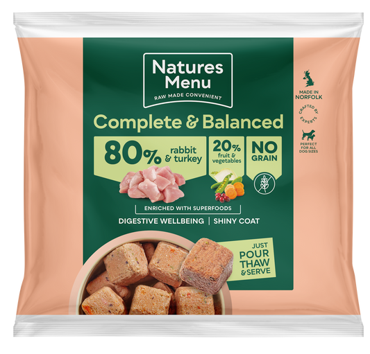 Natures Menu Complete & Balanced 80/20 Nuggets Rabbit & Turkey 1kg