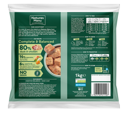 Natures Menu Complete & Balanced 80/20 Nuggets Duck & Chicken 1kg