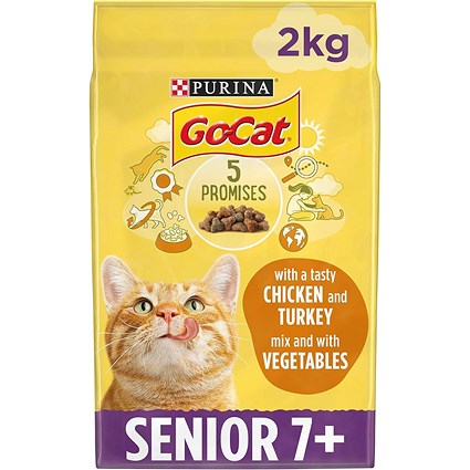 Go-Cat Senior Cat Chicken & Turkey Dry Cat Food 2kg
