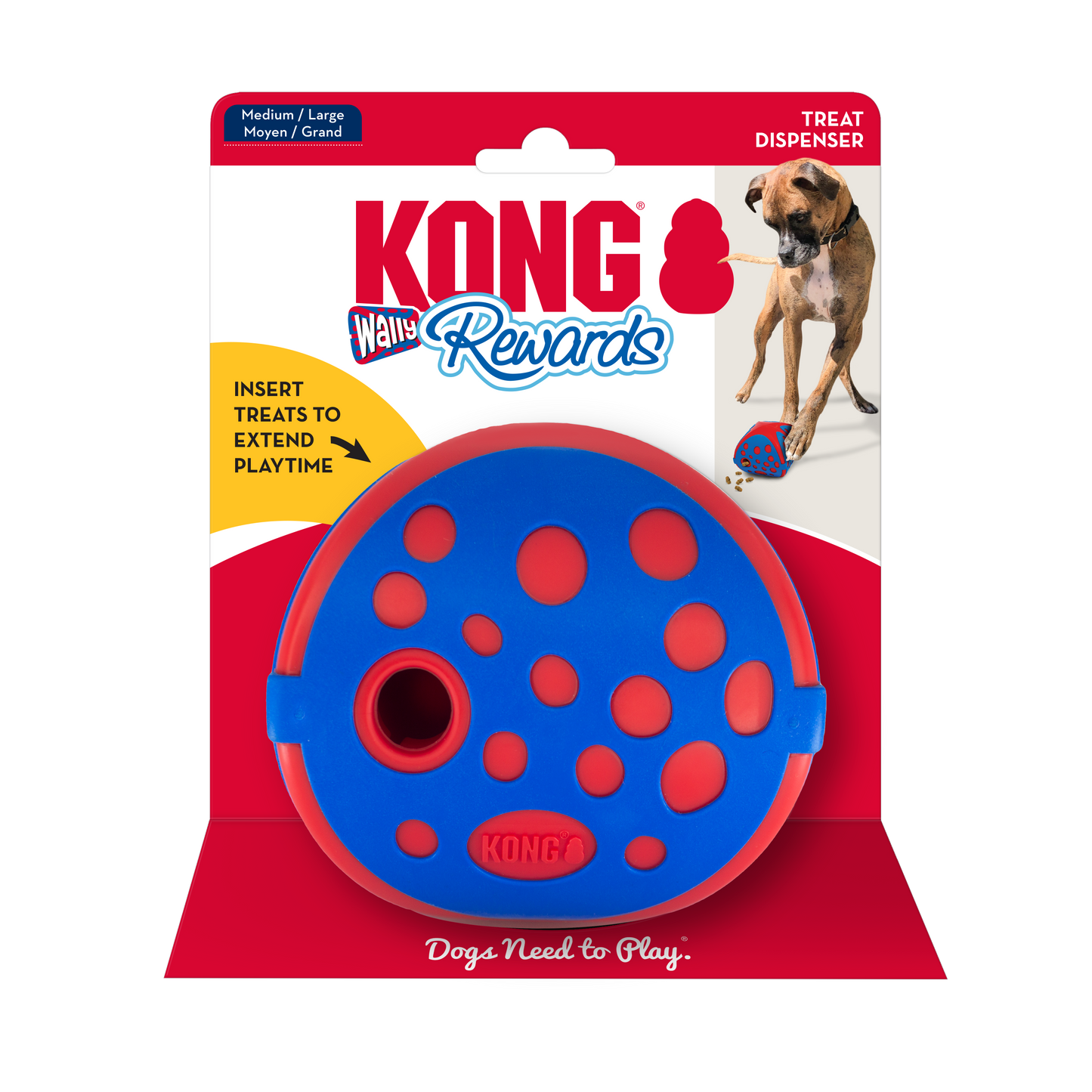 KONG Rewards Wally Treat Dispensing Dog Toy - Medium/Large