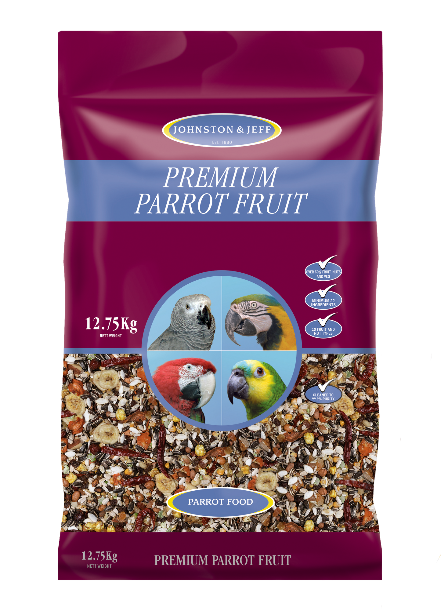 Johnston & Jeff Premium Parrot Fruit Mix 12.75kg