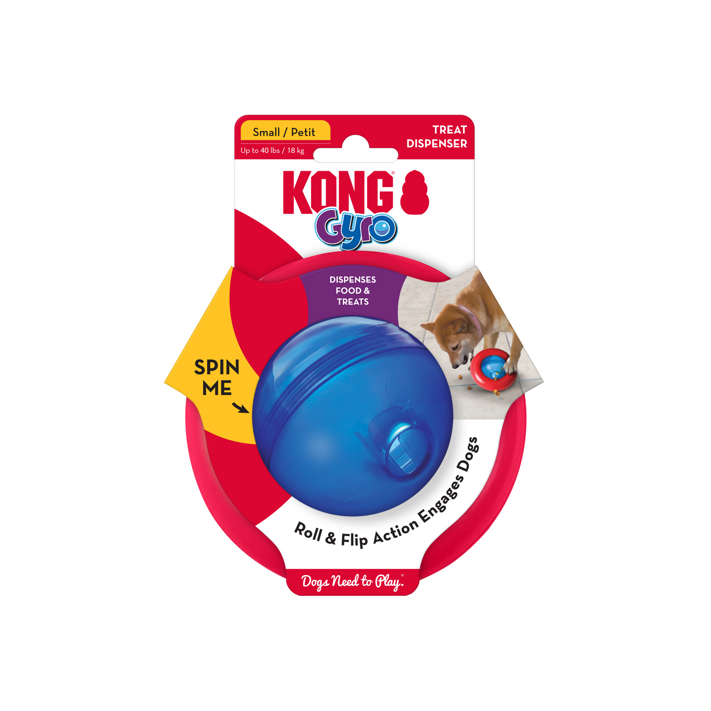 KONG Gyro Treat Dispensing Dog Toy - Small