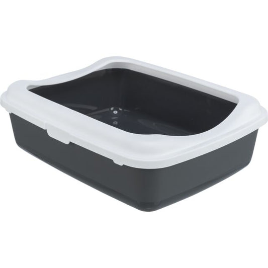 Trixie Classic Litter Tray with rim Dark Grey & White