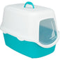 Trixie Vico Hooded Cat Litter Tray Turquoise & White