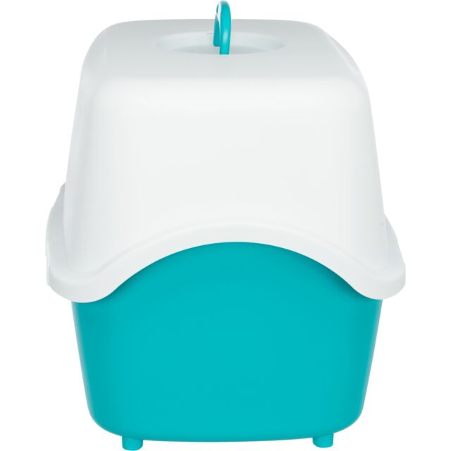 Trixie Vico Hooded Cat Litter Tray Turquoise & White