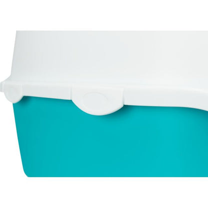 Trixie Vico Hooded Cat Litter Tray Turquoise & White